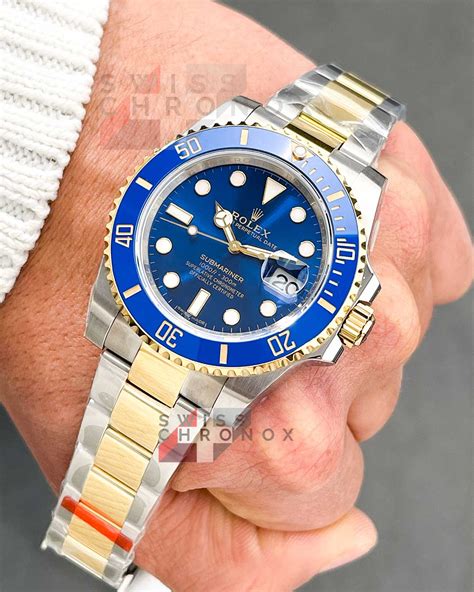 rolex submariner two tone gold face